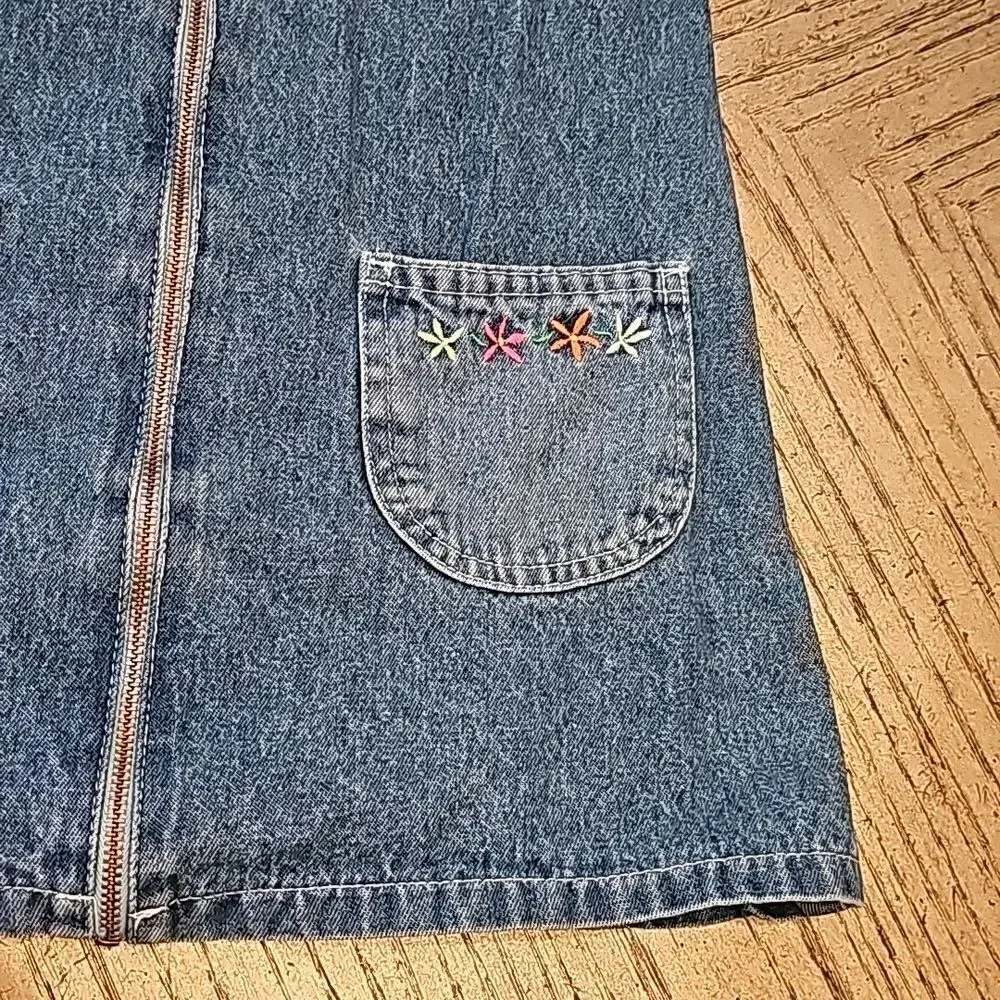 Girls vintage denim zip up dress 4T